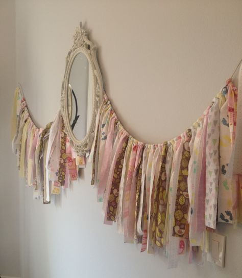 DIY Fabric Banner Shabby Chic Dorm Room, Diy Fabric Banner, Rag Bunting, Diy Fabric Garland, Baby Shower For Men, Chic Dorm Room, Rag Banner, Chic Dorm, Shabby Sheek