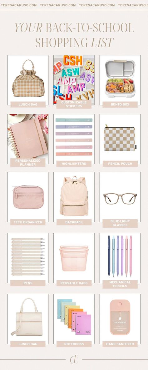 Must Haves Back To School, Back To School Bags For Students, Amazon Back To School Must Haves, Back To School For Kids, College School Supplies Aesthetics, Back To School Wishlist, Amazon School Must Haves, Back To School Necessities, Back To School Shopping List