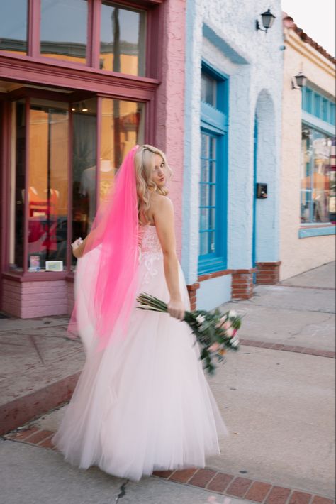 Vow Renewal Veil, Barbie Wedding Theme, Colorful Veils, Veil Styles, Tulle Dresses, Barbie Bride, Intimate Ceremony, Barbie Wedding, Future Wedding Plans