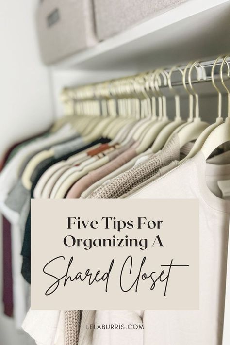 shared closet storage tips Sharing Small Closet With Husband, Closet Organization Couples, His And Hers Small Closet Organization, Couples Shared Closet Organization, His And Hers Shared Closet, Sharing A Closet With Husband, Sharing Closet With Husband, His And Her Closet Organization, Shared Closet Organization Husband