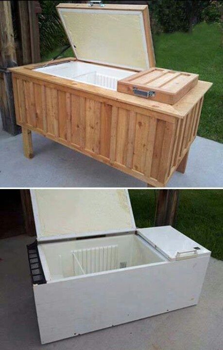 Homesteading Projects, Outdoor Grill Diy, Grill Diy, Crafting Furniture, Diy Cooler, Old Refrigerator, Small Garden Landscape, Wood Crafting, Home Decor Hacks