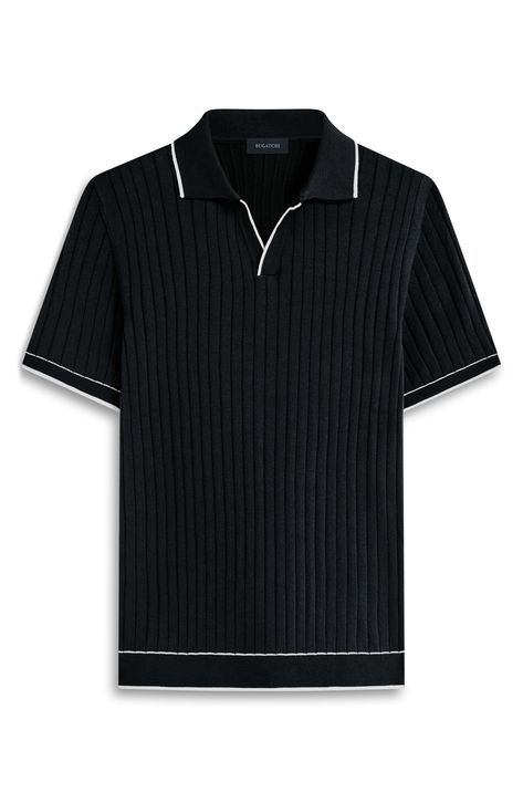 Throw it back to the '70s with this leisurely johnny-collar polo cut from a cool cotton blend and finished with tipped trim. 27" length (size Medium) Johnny collar Short sleeves 90% cotton, 10% polyamide Machine wash, dry flat Made in Turkey Polo Shirts Aesthetic, Black Men Date Night Outfit, Polo Shirt Aesthetic, Classy Mens Fashion, Men Date Night Outfit, Polo Shirt Outfit Men, Nordstrom Outfit, Polo Shirt Outfits, Polo Knit