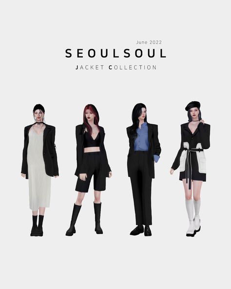 Masculine Outfits, Masculine Clothing, Japanese Jacket, Sims Clothes, Tuxedo Women, Jacket Collection, Sims 4 Dresses, Sims 4 Mods Clothes, Sims 4 Cas