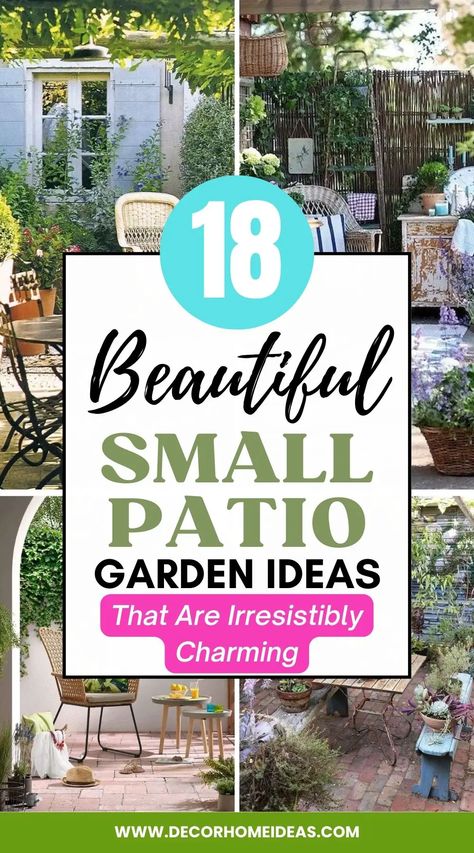 Discover 18 enchanting small patio garden ideas that exude charm and allure. Transform your outdoor space with these appealing and creative designs, perfect for maximizing beauty in limited areas. Very Small Courtyard Ideas, Tiny Yard Ideas, Small Back Garden Ideas, Small Courtyard Garden Ideas, Small Courtyard Ideas, Small Patio Garden Ideas, Atrium Ideas, Patio Garden Ideas, Small Back Gardens