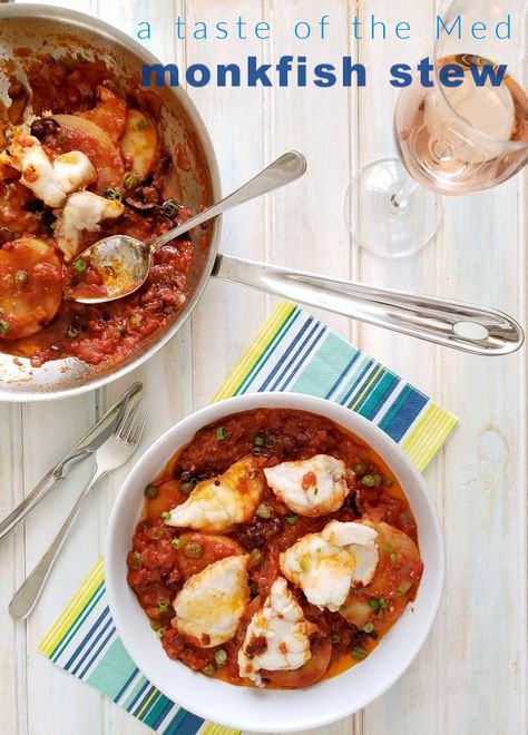 monkfish stew - a taste of the med Monkfish Stew, Monkfish Recipes, Monk Fish, Prawn Recipes, Fish Stew, My Mood, Main Course Recipes, Pure Joy, Mediterranean Recipes