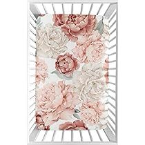 Floral Crib Bedding, Peach Peonies, Baby Crib Sheets, Mini Crib Sheets, Garden Watercolor, Sweet Jojo Designs, Mini Crib, Jojo Designs