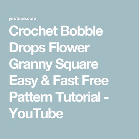 Crochet Bobble Drops Flower Granny Square Easy & Fast Free Pattern Tutorial - YouTube Granny Square Easy, Crochet Bobble, Flower Granny Square, Pattern Tutorial, Pop Out, Granny Square, Contrasting Colors, Free Pattern, Square