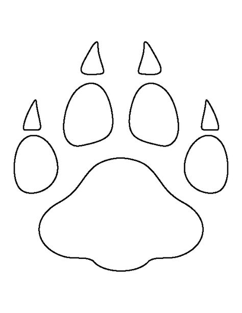 Leopard paw print pattern. Use the printable outline for crafts, creating stencils, scrapbooking, and more. Free PDF template to download and print at http://patternuniverse.com/download/leopard-paw-print-pattern/ Muse Printables, Animal Stencil Patterns, Leopard Paw Print, Paw Stencil, Australia Crafts, Pig Quilt, Printable String Art Patterns, Paw Drawing, Animal Line Drawings