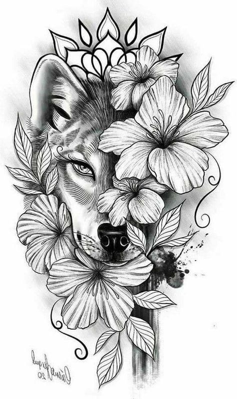 Front Thigh Tattoos, Thigh Piece Tattoos, Wolf Tattoos For Women, Wolf Tattoo Sleeve, Hip Tattoos Women, Tattoos For Black Skin, Leg Tattoos Women, Tattoo Style Drawings, Thigh Tattoos Women