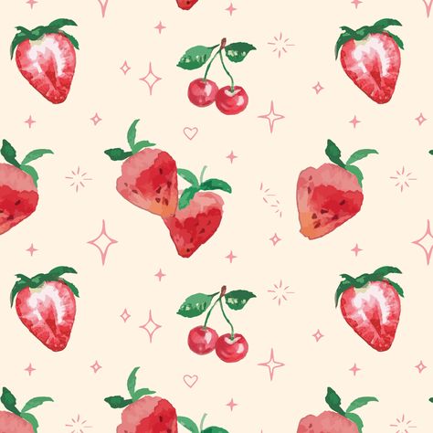 Cream Pink Red And White Aesthetic, Cherry And Strawberry Wallpaper, Gabriela Core, Berries Aesthetic, Berry Background, Berry Aesthetic, Cherries And Strawberries, Cherry And Strawberry, Unique Rooms