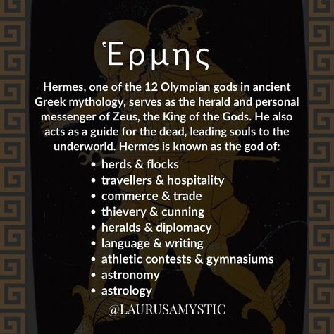 I’m excited to share a post dedicated to Hermes, a timeless and favourite god of mine! Hermes was an important god in Ancient Greece, known for guiding travelers, protecting trade, and carrying messages between the gods and humans. He also helped guide souls to the afterlife as Hermes Psychopompos, and represented change, communication, and connection in everyday life. He still remains a hugely influential god to many practicing Hellenic Polytheists, and his legacy lives on through stories, ... Hermes Deity, Hellenic Paganism, Hermes Greek God, Hermes God, Hellenic Polytheism, Deity Work, God Hermes, Greek Mythology Gods, Greek Gods And Goddesses