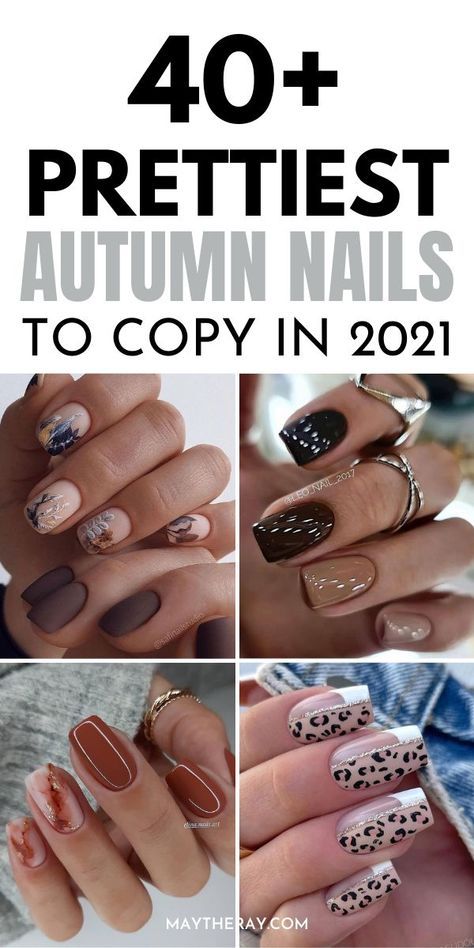 November Nails Fall, Fall Almond Nails, Deer Nails, November Nail Designs, Accent Nail Designs, Wide Nails, Simple Fall Nails, November Nails, Fall Manicure