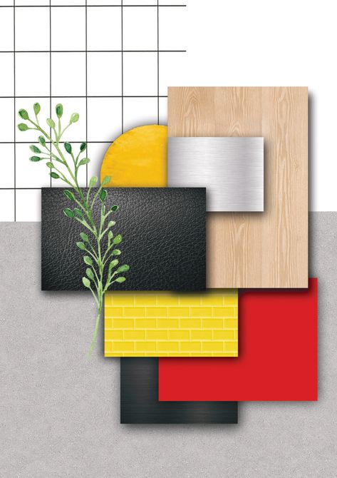 Japanese Material Board, Bauhaus Moodboard, Bauhaus Architecture Interior, Bauhaus Interior Style, Bauhaus Graphic Design, Radial Balance, Bauhaus Interior, Bauhaus School, Bauhaus Architecture