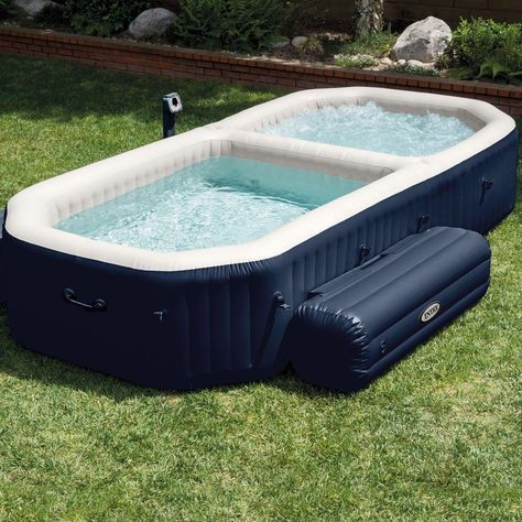 Intex PureSpa Bubble Hot Tub and Pool Combo #HotTub, #Pool, #Spa Intex Hot Tub, Hot Tub And Pool, Hot Tub Landscaping, Inflatable Hot Tub, Spa Jacuzzi, Tank Pool, Mini Pool, Inflatable Hot Tubs, Tub Pools