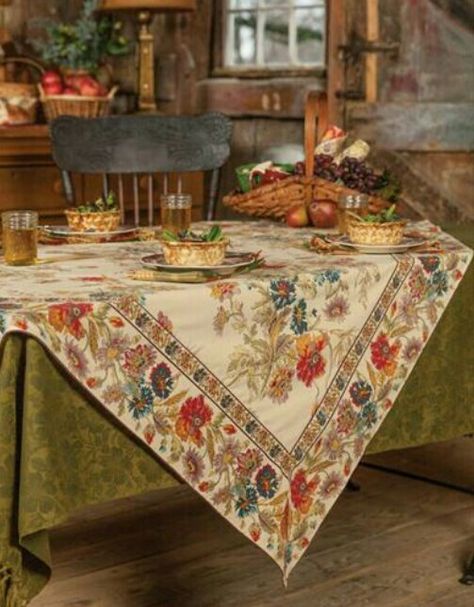 Summit House, Thanksgiving Tablecloth, Victorian Trading Company, Table Clothes, Kitchen Tablecloths, Primitive Homes, Field Flowers, Art Village, April Cornell