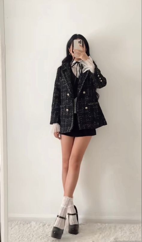 Cute Korean Outfits Winter, Kpop Fashion Outfits Girls Korean Style, Cute Korean Outfits Aesthetic, Glam Outfit Aesthetic, Preppy Korean Outfits, Fancy Korean Outfits, Aesthetic Formal Outfits, Kpop Winter Outfits, Formal Aesthetic Outfit