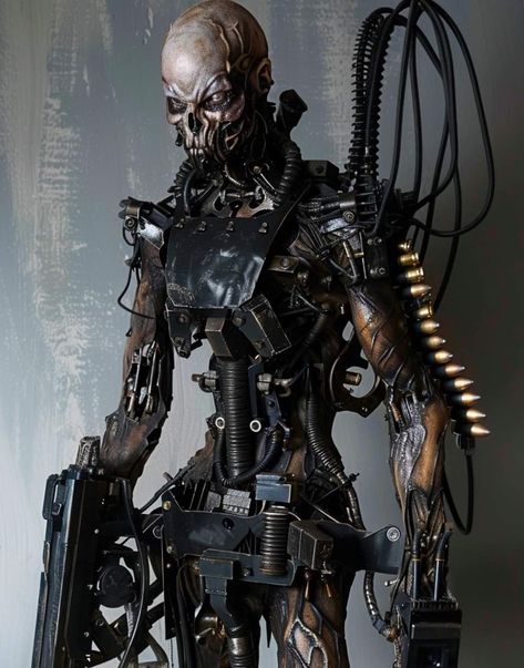 Cyberpunk Creature, Cyberpunk Horror, Robot Zombie Concept Art, Horror Cyberpunk, Horror Robot, Biopunk Art, Cyberpunk Robot, Creepy Robot Art, Creepy Robot Concept Art