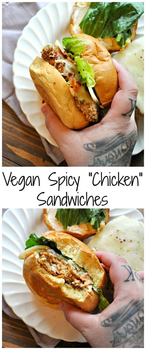 Sandwich Alternatives, Rabbit And Wolves, Spicy Chicken Sandwiches, Vegan Chicken, Chicken Sandwiches, Vegan Burgers, Vegan Sandwich, Pepper Jack, Vegan Cooking