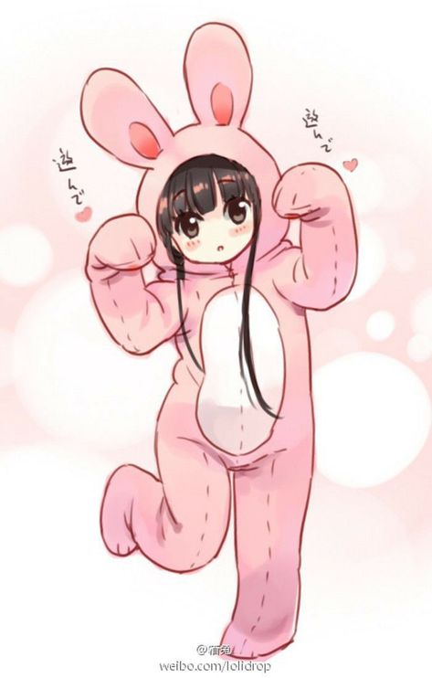 Bunny Pajamas, Hippie Wallpaper, Kawaii Chibi, Anime Child, Chibi Drawings, Girl Stickers, Cute Chibi, Cute Anime Pics, Anime Kawaii