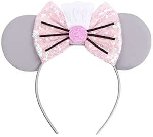 Disney Ratatouille, Ratatouille Remy, Rose Gold Minnie Ears, Ratatouille Disney, Disney Mouse Ears, Disney Headbands, Minnie Ears Headband, Rainbow Sparkle, Bow Hairband