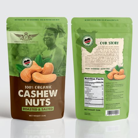 Cashew Packaging Design, Raisin Packaging, Brown Packaging Design, Organic Rice Packaging, Design Kemasan, Chips Packaging, Chip Packaging, Rice Packaging, Spices Packaging