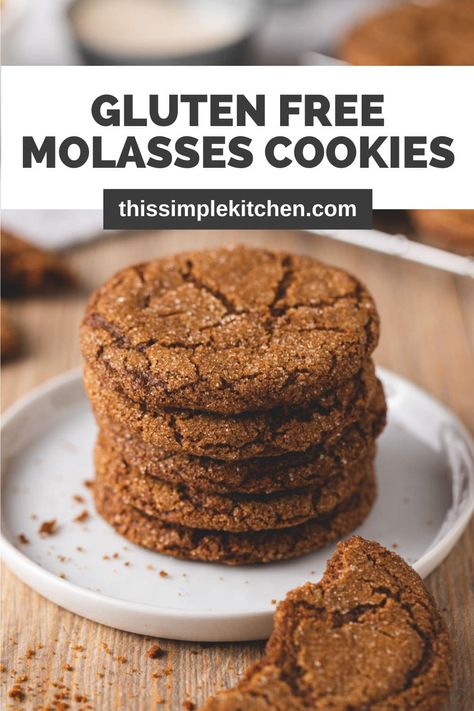 Gluten Free Molasses Cookies Gf Ginger Molasses Cookies, Gluten Free Dairy Free Ginger Molasses Cookies, Gluten Free Chewy Gingerbread Cookies, Molasses Cookies Gluten Free, Gluten Free Molasses Cookies Chewy, Gluten Free Spice Cookies, Gf Molasses Cookies, Gluten Free Ginger Molasses Cookies, Gingerbread Cookies Gluten Free