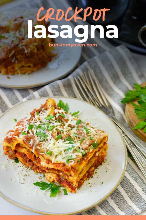 Our favorite lasagna comes from the crockpot! So easy to make, no need to boil the noodles, and it's really the best lasagna ever! Best Lasagna Ever, Crockpot Lasagna Recipe, The Best Lasagna, Crock Pot Lasagna Recipe, Best Lasagna, Baked Lasagna, Crockpot Lasagna, Slow Cooker Lasagna, Pot Lasagna