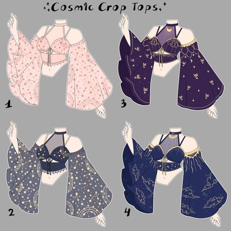 NYAHALLO 🐈‍⬛ on X: "Cosmic crop tops by @blanchiame and I 💫⭐️✨ https://t.co/kTLUy02IAp" / X Clothing Sketches, Dress Design Drawing, Clothing Design Sketches, Drawing Anime Clothes, Have Inspiration, Dress Design Sketches, 캐릭터 드로잉, Poses Reference, Whimsical Fashion