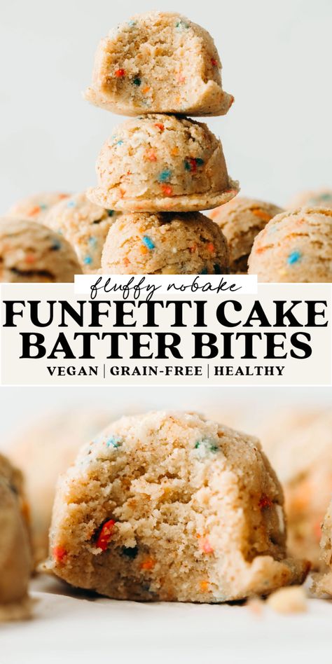 Funfetti Cake Batter Bites - Feasting on Fruit Vegan Gluten Free Cake, Feasting On Fruit, Low Histamine Diet, Dairy Free Snacks, Raw Vegan Desserts, Clean Eating Desserts, Funfetti Cake, Vegan Gluten Free Recipes, Low Fodmap Recipes