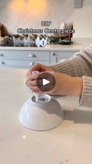 6.1K views · 16 reactions | DIY Christmas table centrepiece! 🎄✨ We’re hosting Christmas again this year & I saw this amazing i | Anna Home hacks & cleaning | Sia · Snowman (Sped Up Version) Christmas Centrepiece Ideas, Christmas Centre Pieces, Balloon Decorations Diy Tutorials, Christmas Table Centrepiece, Plate And Bowl Set, Advent Wreath Diy, Advent Wreath Candles, Christmas Advent Wreath, Diy Christmas Table