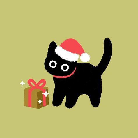 Black Cat, On Twitter, Twitter, Green, Christmas, Black