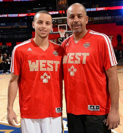 Stephen and Dell Curry Dell Curry, Harrison Barnes, Golden Warriors, Warriors Basketball, All Star Team, Western Conference, Steph Curry, Stars At Night, Stephen Curry