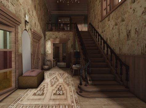 Bloxburg Mansion Interior Layout, Small Victorian Bloxburg House, Victorian Homes Bloxburg Exterior, Bloxburg Victorian Furniture, Bloxburg Antique Shop, Victorian Blocksburg House, Victorian Interior Bloxburg, Bloxburg Emo House, Creepy Bloxburg Houses