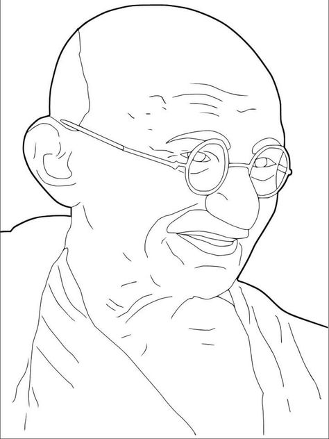 Gandhiji Drawing Easy, Gandhiji Painting, Mahatma Gandhi Drawing Easy, Gandhiji Sketch Pencil, Mew Sketch, Vivekananda Photos, Mahatma Gandhi Sketch, Mahatma Gandhi Painting, Gandhiji Sketch