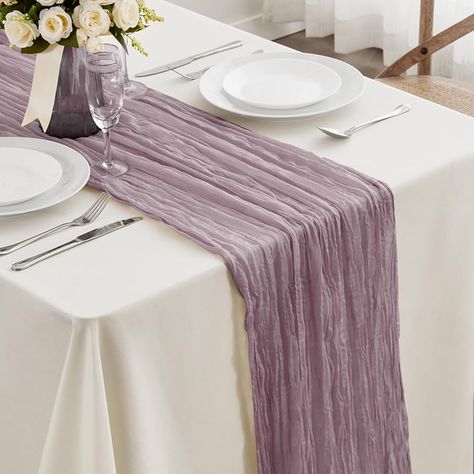 Amazon.com: Dusty Rose Cheesecloth Table Runner - 13.3Ft Boho Gauze Cheese Cloth Table Runner 35x160 Inch Long Romantic Sheer Table Runner for Wedding Bridal Baby Shower Birthday Party Table Decoration : Home & Kitchen Sheer Table Runner, Lilac Baby Shower, Cheese Cloth Table Runner, Table Runner For Wedding, Cloth Table Runner, Bridal Shower Decorations Rustic, Birthday Party Table Decorations, Boho Party Decorations, Birthday Party Table