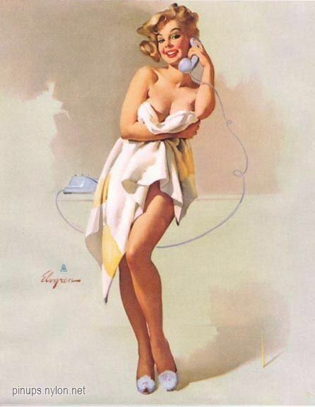 pin up Arte Pin Up, Pin Up Illustration, Pin Up Vintage, Gil Elvgren, Pin Up Girl Vintage, Pin Up Posters, Pinup Art, Retro Pin Up, On The Phone