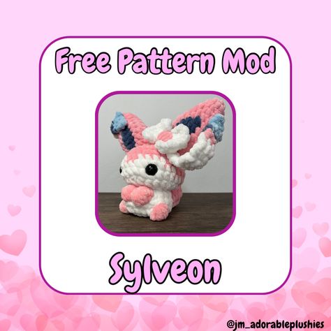 Crochet Sylveon Pattern Free, Eeveelutions Crochet Free Pattern, Pokemon Amigurumi Free Pattern, Pokemon Crochet Pattern, Body Pattern, Crochet Pokemon, Easy Crochet Animals, Beginner Crochet Tutorial, Crochet Plush