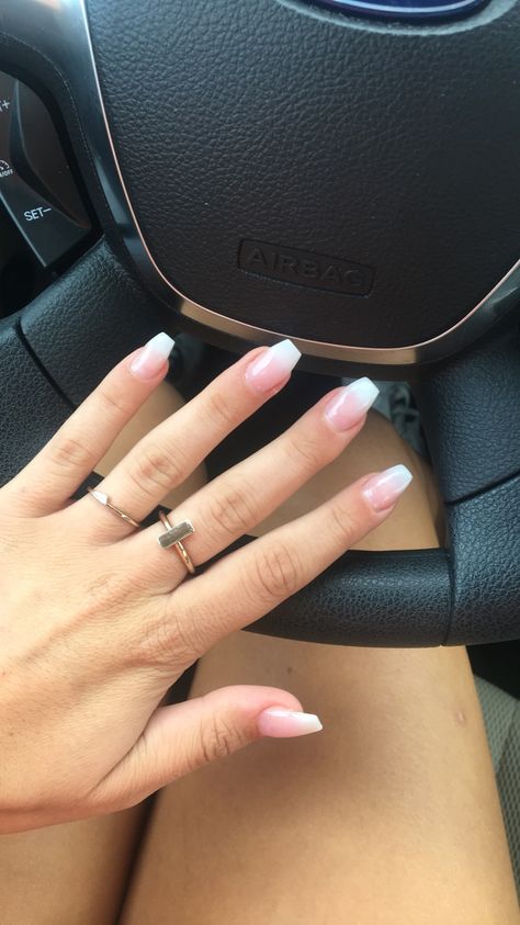 Square Acrylic Nails Ombre French, Faded Ombre Nails, Coffin Shape Nails Ombre, Pink Faded Nails, Aumbre Nails, French Ombre Nails Coffin, Ombré French Tip Nails, French Tip Ombré, French Tip Ombre Nails