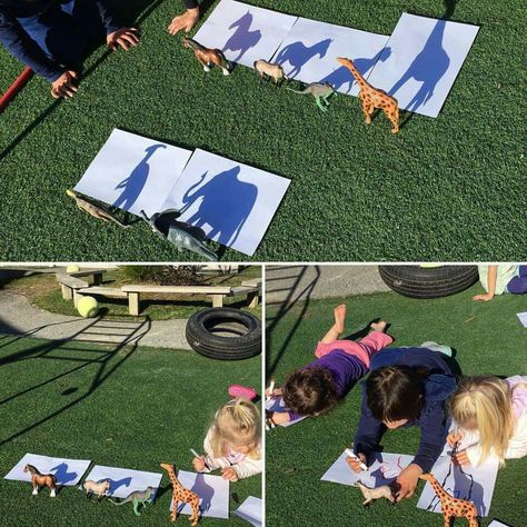 Shadow Drawings!  :-) Shadow Activities, Kids Stem Activities, Shadow Drawing, Maths Games, Stem For Kids, Drawing Activities, Shadow Art, Shadow Puppets, Reggio Emilia