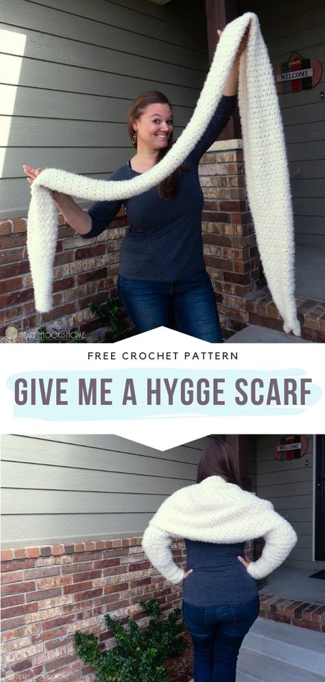 Give Me A Hygge Scarf, Free Sweater Scarf Crochet Patterns, Snowfall Sweater Scarf Crochet Pattern, Snowfall Sweater Scarf Pattern, Hygge Scarf Crochet Pattern, Hygge Crochet Patterns Free, Snowfall Sweater Scarf, Crochet Scarf Wrap Pattern Free, Hygge Yarn Crochet Patterns Free