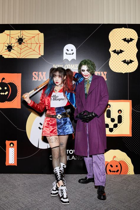 Kpop Halloween Costume, Harley Quinn And The Joker, Kpop Costume, Harley Quinn Halloween, Squad Pictures, Celebrity Halloween Costumes, Harley Quinn Cosplay, Ukelele, Joker And Harley Quinn