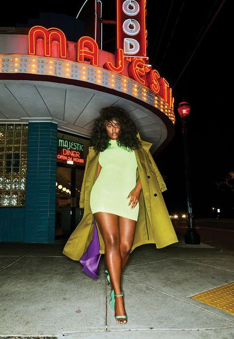 Precious Lee Precious Lee Editorial, Precious Lee Style, Black Fashion Magazine, Precious Lee, Black Fashion Models, Black Musicians, Supermodel Fashion, Tangerine Dress, Black Fashion Designers