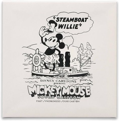 Cartoon Present, Mickey Mouse Steamboat Willie, Disney 100th Anniversary, Disney Items, Steamboat Willie, Disney Posters, Shirt Design Inspiration, 100th Anniversary, Disney Dresses