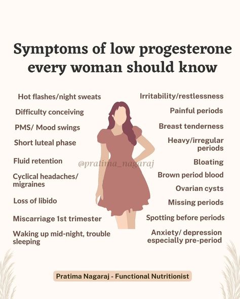 Low progesterone is more common than you think, and yet many women miss these signs! Progesterone does wonders for your body—from regulating your cycle to improving your mood & sleep. Here’s what progesterone does to your body: 👉🏼 Supports healthy pregnancy 👉🏼 Promotes restful sleep 👉🏼 Balances estrogen 👉🏼 Supports thyroid hormone production 👉🏼 Has an anti-inflammatory effect If you are struggling with the above symptoms, here's some of the things you can do to boost the production ✅ Inco... Signs Of Low Progesterone, Low Progesterone Diet, Progesterone Benefits For Women, Low Progesterone, Progesterone Foods, Low Progesterone Symptoms, Bioidentical Hormones, Progesterone Levels, Hormone Support