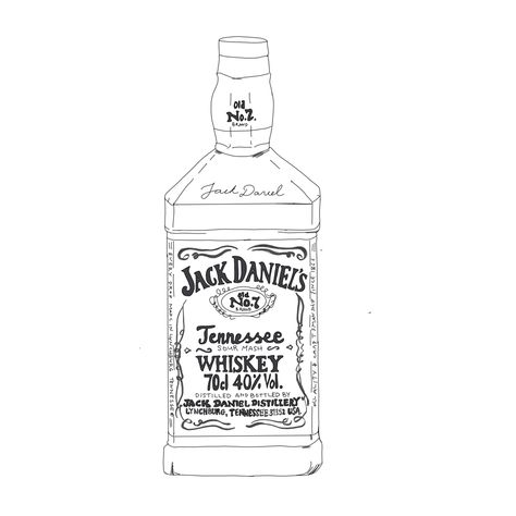 Jack Daniel’s Tattoo, Tennessee Whiskey Tattoo, Whiskey Bottle Tattoo, Jack Daniels Tattoo, Punchy Tattoos, Jack Daniels Honey, Jack Daniels Bottle, Fineliner Art, Jack Daniels Distillery