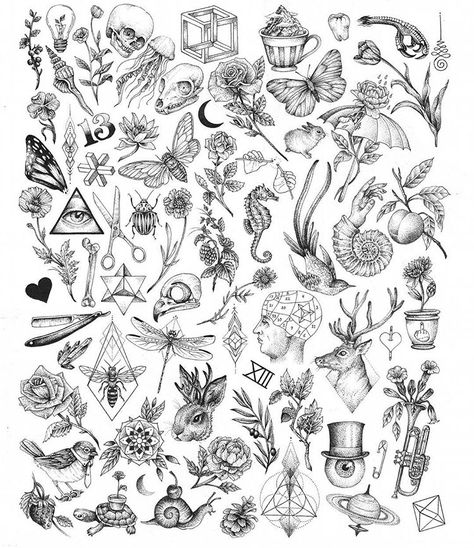 I have just released a strictly limited run of 30 prints of these A3 flash sheets now available on my BigCartel. Printed on 308gsm Hahnemuhle Bamboo paper. Worldwide shipping  annitamaslov.bigcartel.com Tattoo Filler Ideas, Flash Art Tattoos, Stick Poke, Nature Calendar, Flash Sheets, Art Flash, Petit Tattoo, Tattoo Filler, Kunst Tattoos