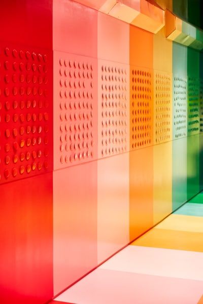 Jordan Ferney Rainbow Interior, Color Factory, Pop Art Colors, Exhibition Stand, Display Design, Pop Up Store, Booth Design, Visual Merchandising, Retail Design