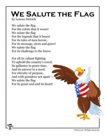 Flag Day Poems for Kids | Woo! Jr. Kids Activities : Children's Publishing Flag Day Ideas, American Symbols Crafts, Poems About America, Patriotic Songs For Kids, Freedom Poems, Patriotic Sayings, Flag Ceremony, Marine Quotes, Pillsbury Gluten Free