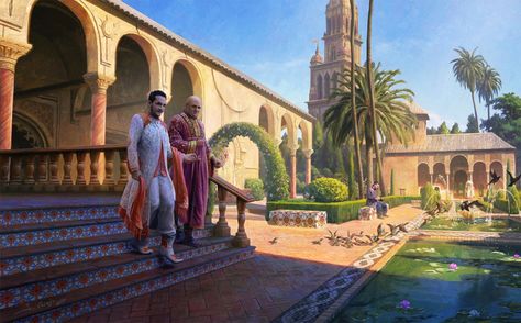 Intrigue in Dorne by 1oshuart Game Of Thrones Artwork, Asoiaf Art, Jaime Lannister, Water Gardens, Game Of Thrones Art, Fire Art, Arya Stark, Fantasy Castle, Fantasy Setting