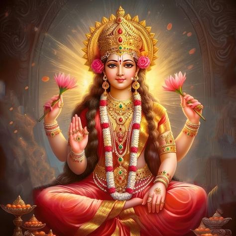 Hindu goddess Laxmi Beautiful Wallpaper Laxmi Goddess Wallpapers, Lord Vishnu Names, Lakshmi Photos, Goddess Laxmi, Goddess Names, Saraswati Devi, Simple Saree Designs, Durga Images, Lakshmi Images